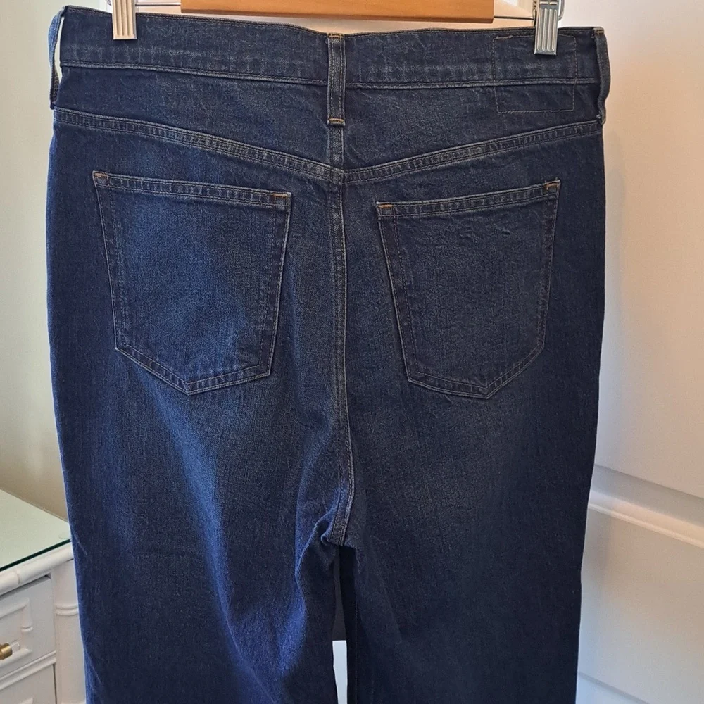 NWOT J.Crew Womens '96‎ Dark Stretch Wash Trouser Wide Leg High Rise Jeans 29P